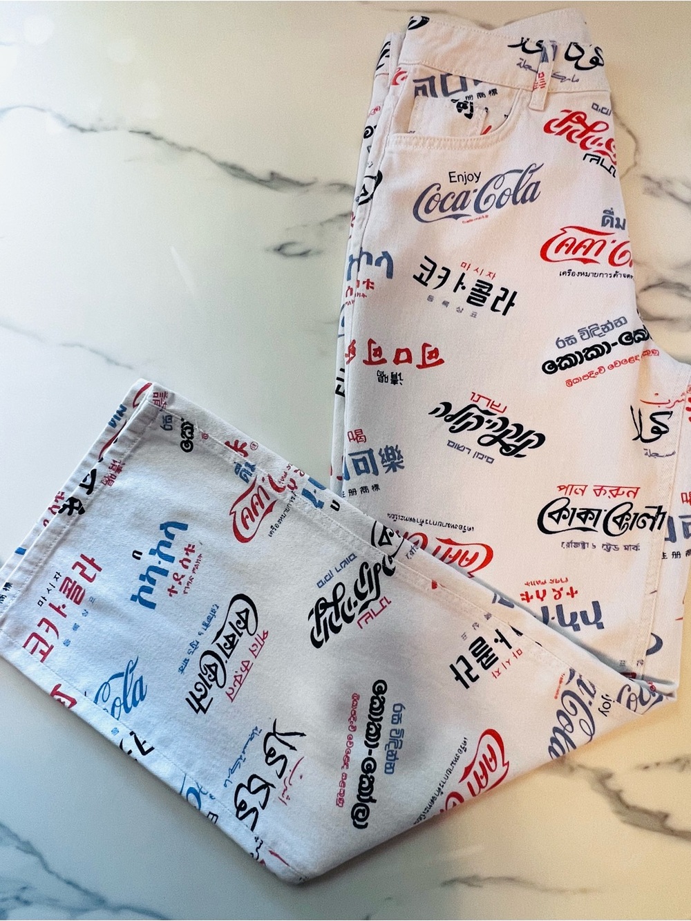 H&M Divided x Coca Cola 100% Cotton Wide Leg High Waist Jeans